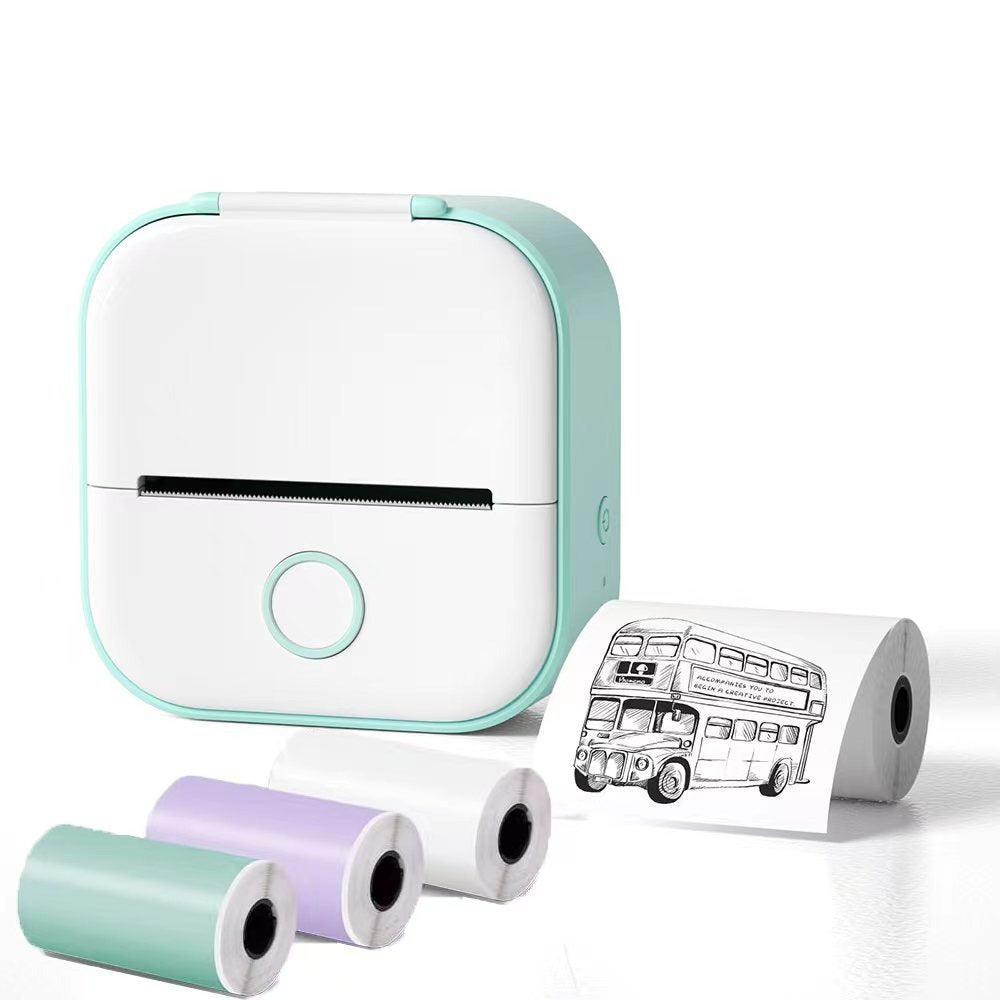 Mini Imprimante Thermique Bluetooth Portable – T02, 6 Coloris, Papier 53x30mm, Batterie Lithium, Étiquettes & Photos