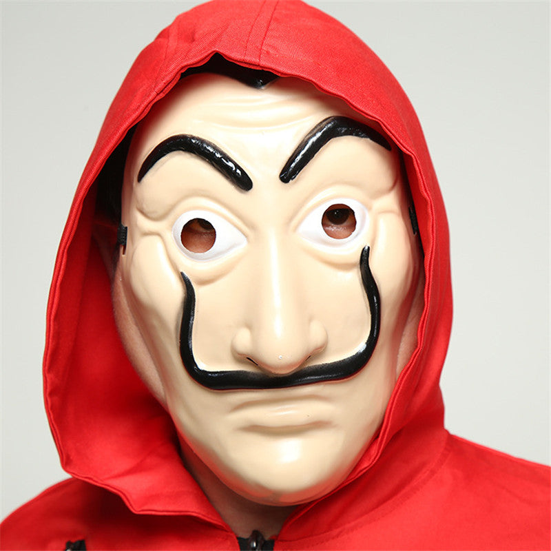 Costume Salvador Dalí La Casa de Papel – Déguisement Halloween & Cosplay Money Heist, Combinaison + Masque, Adulte & Enfant