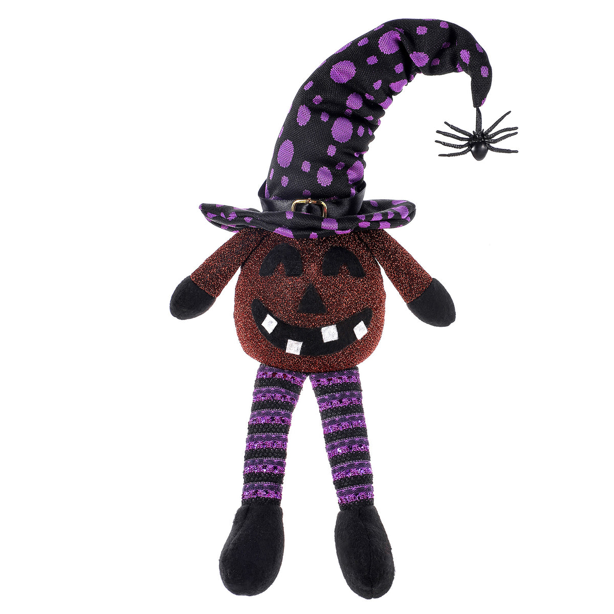 Housse Bouteille Halloween Sorcière Jambes – Chapeau Sorcier en Tissu, Déco Table Champagne & Vin, Orange ou Violet