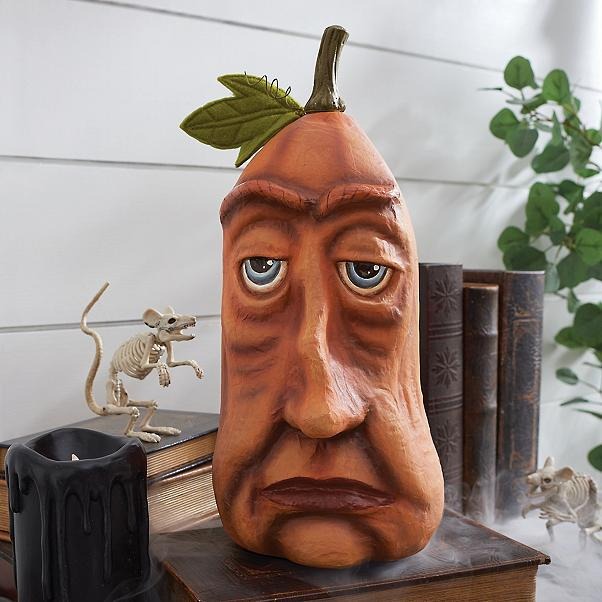 Tête de Citrouille Halloween Décoration Extérieure – Accessoire Atmosphère Fête & Jardin, 6 Modèles