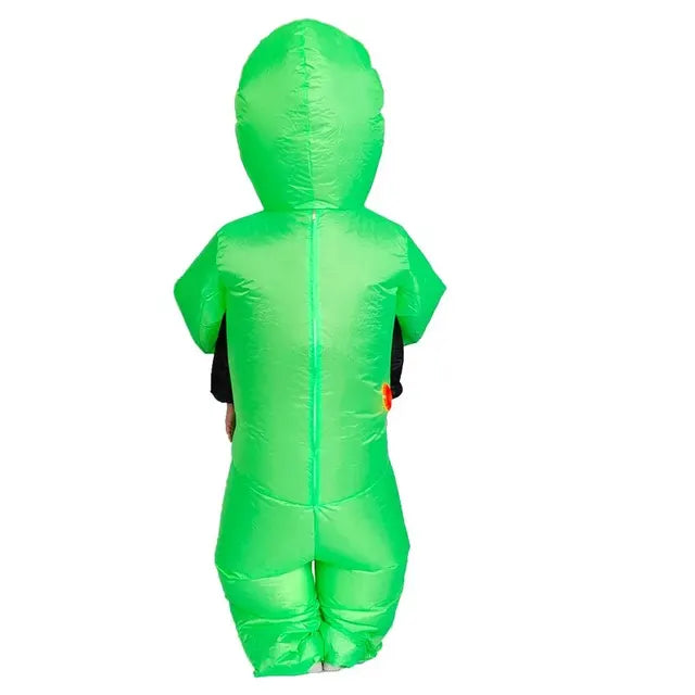 Costume Gonflable Alien Adulte & Enfant – Déguisement Humoristique Halloween & Carnaval, Taille Unique 160–190cm