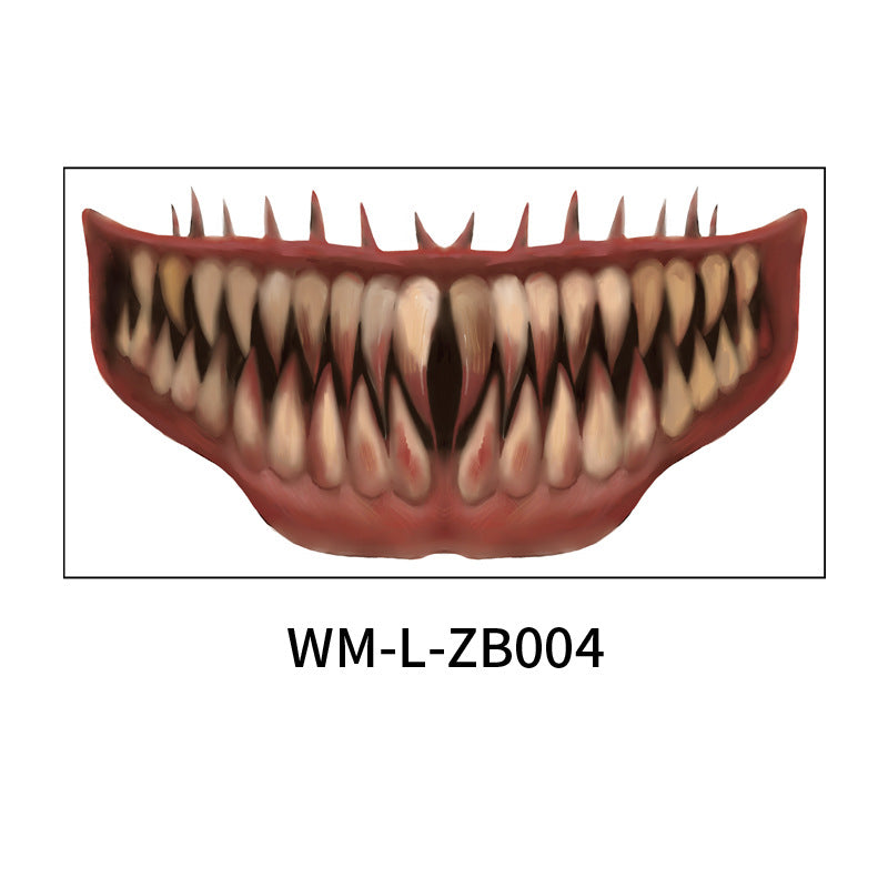 Stickers Tatouage Bouche Halloween – Maquillage Lèvres Horreur DIY, 10 Modèles, Coloris ou Noir & Blanc, Soirée Déguisée