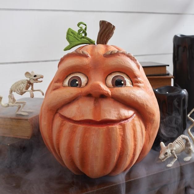Tête de Citrouille Halloween Décoration Extérieure – Accessoire Atmosphère Fête & Jardin, 6 Modèles