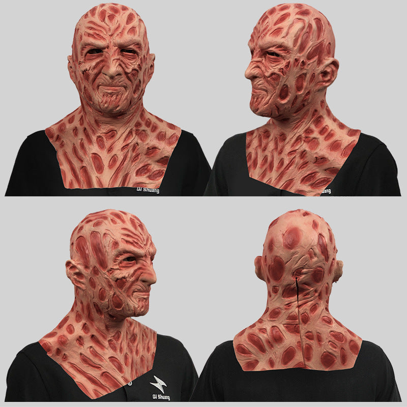 Ensemble Freddy Krueger Halloween – Masque Latex + Gants Griffes Horreur, Set Complet Cosplay & Carnaval
