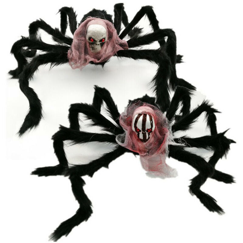 Grande Araignée Peluche Géante Halloween – Décoration Maison Hantée, Jardin & Extérieur, Crâne & Prop de Fête