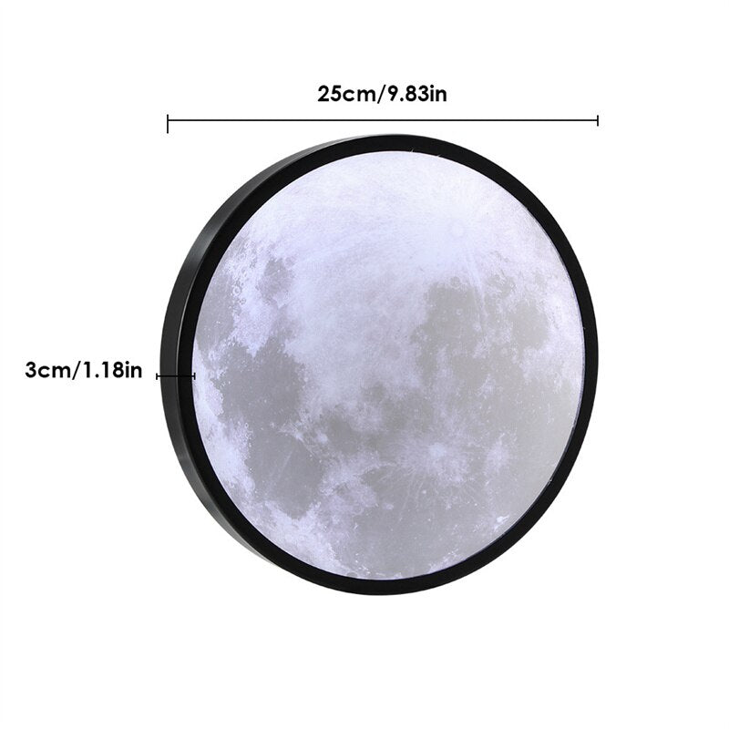 Miroir LED Lune & Mercure – Lampe Décorative avec Cadre en Bois