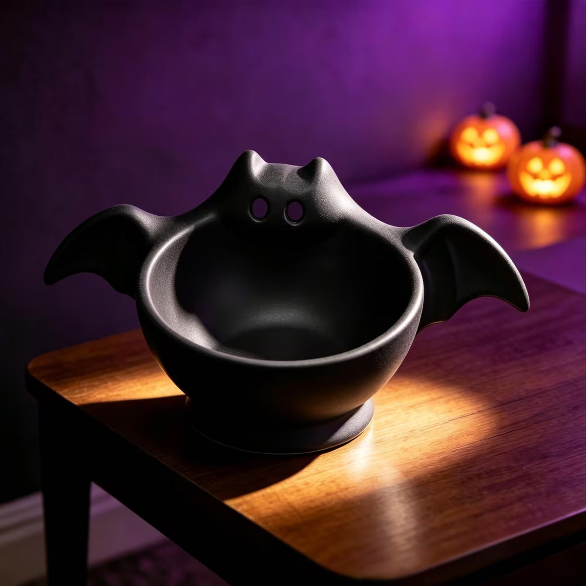 Bol Vide-Poche Chauve-Souris Halloween Imprimé en 3D – Rangement Multifonction Déco Maison, Blanc ou Noir
