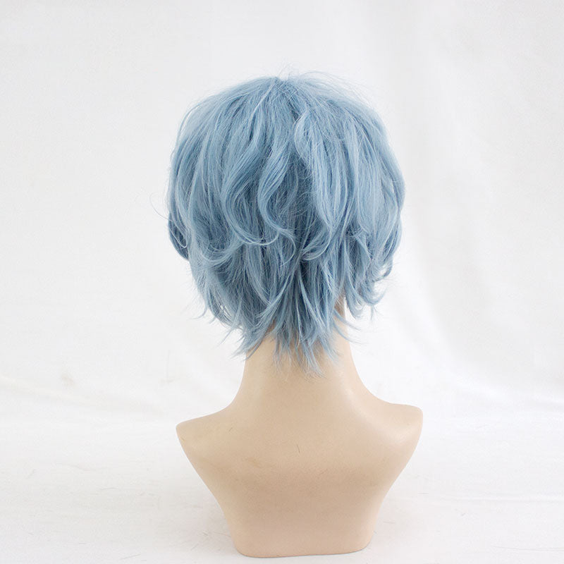 Perruque Cosplay Style Villain Anime – Cheveux Courts Blancs Effilochés 30cm, Halloween Déguisement Manga Convention