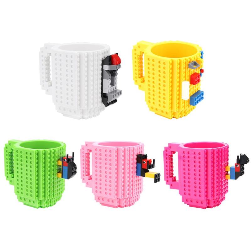 Mug Créatif Style Briques 350ml – Plastique Alimentaire Certifié, 6 Coloris, Enfant & Adulte, Cadeau Original