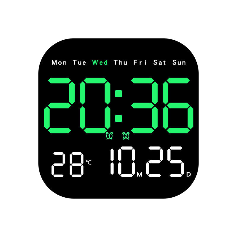 Horloge Murale LED Digitale avec Télécommande – Alarme, Minuteur, Température, 18,5cm, 3 Coloris
