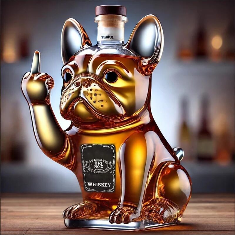 Carafe à Whisky en Verre Design Humoristique – 3 Modèles (Tortue, Bouledogue, Teckel), Bar & Déco Maison, Cadeau Original