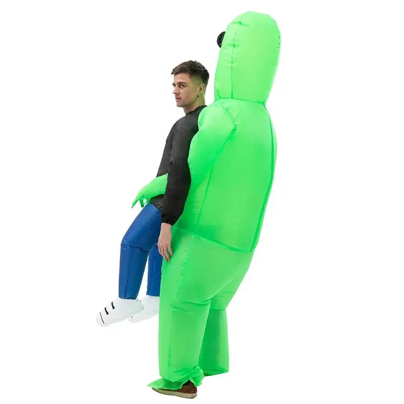 Costume Gonflable Alien Adulte & Enfant – Déguisement Humoristique Halloween & Carnaval, Taille Unique 160–190cm