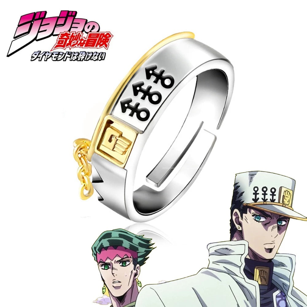 Bague Cuivre Plaqué Style Anime – Design Main Dorée, Taille Ajustable, Cosplay & Accessoire Manga, Cadeau Fan d’Anime