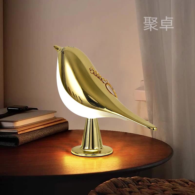 Lampe de Chevet Oiseau en Bois – Veilleuse Tactile 3 Couleurs, Décoration Chambre & Bureau, 15×21cm