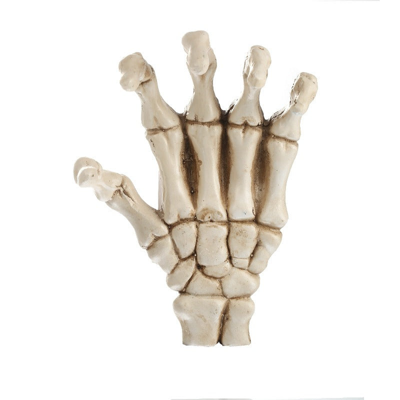 Main Squelette en Résine – Décoration Halloween Gothique, Ornement Os, 15,5×10cm