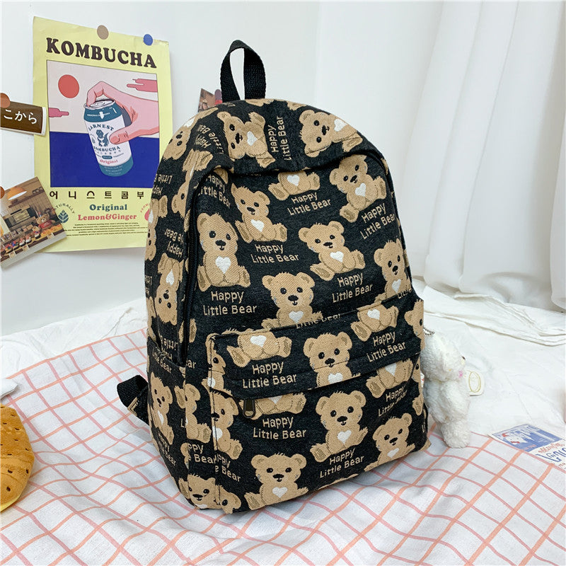 Sac à Dos Canvas Grande Capacité – Style Casual Tendance, Ordinateur, Voyage & Lycée, Noir ou Beige