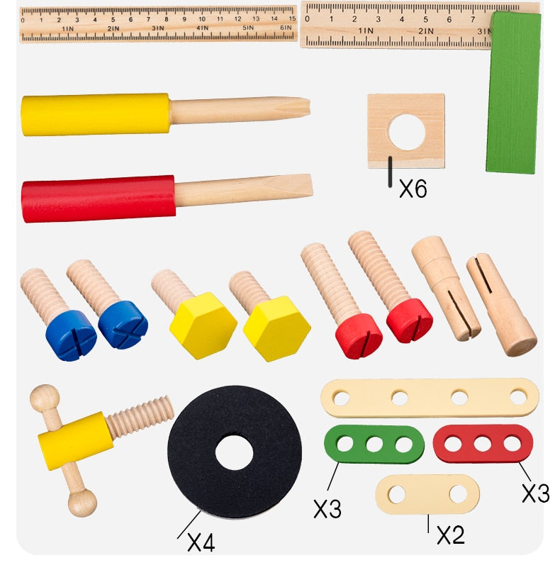 Boîte à Outils Jouet en Bois Enfant – Jeu d’Imitation Animal (Singe, Koala ou Grenouille), Développement Éducatif