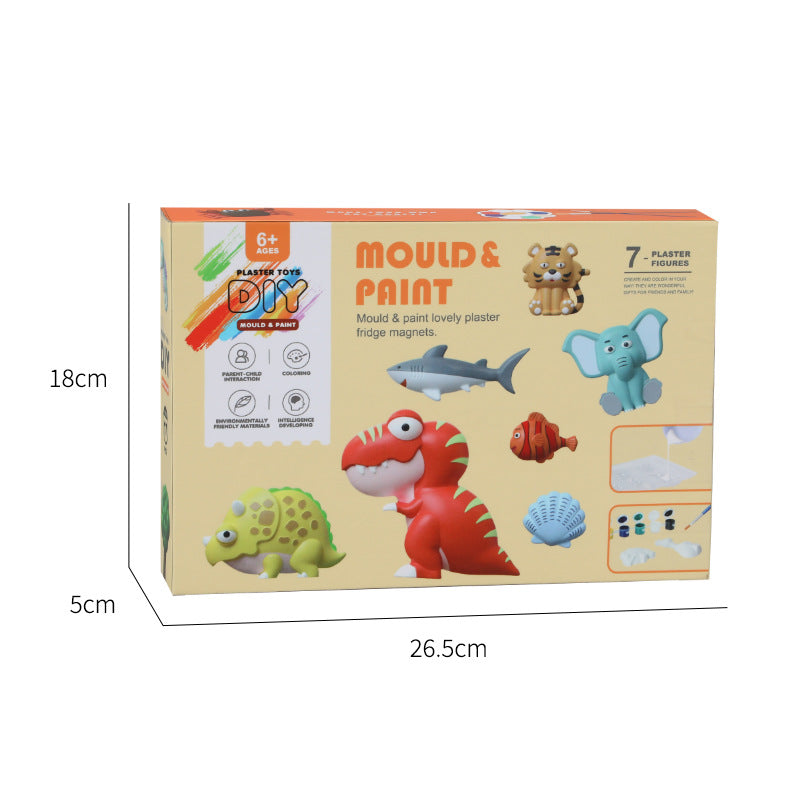 Kit Peinture Plâtre DIY Enfant – Figurines à Peindre, 3 Thèmes au Choix (Dinosaure, Océan, Oiseaux), 7-14 Ans