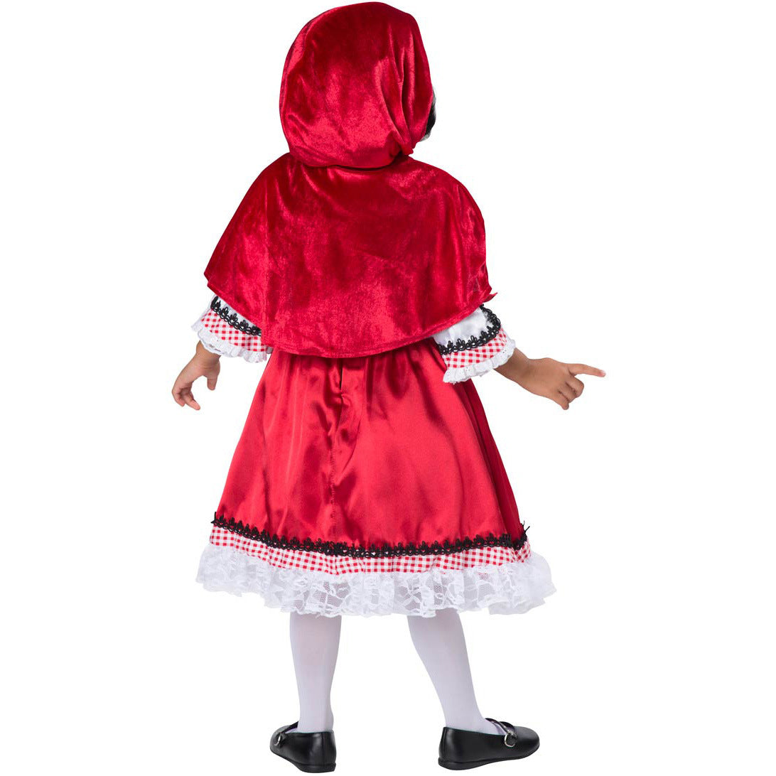 Costume Petit Chaperon Rouge Fille – Déguisement Halloween & Scène, Robe Rouge Polyester, Tailles S & M