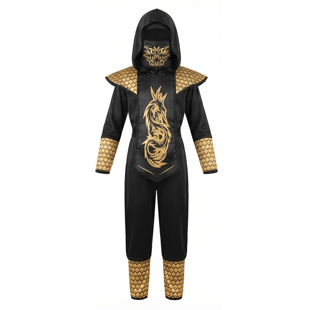 Costume Ninja Japonais Enfant – Déguisement Halloween & Cosplay Anime, Tailles SàL (104–152cm)