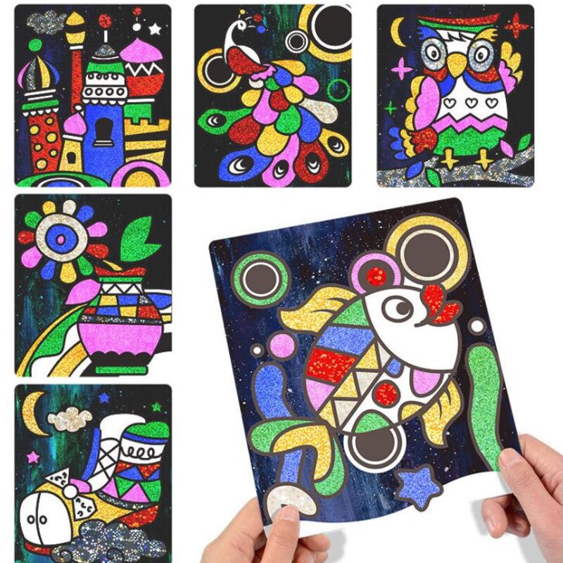 Kit Dessin Transfert Magique DIY Enfant – Peinture Cartoon 20x17cm, Jouet Éducatif Créatif, Cadeau Enfant