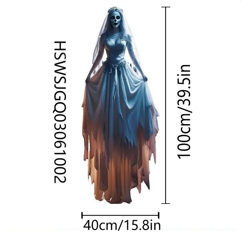 Toile Suspendue 2D Halloween Horreur – Faucheur, Dame Blanche ou Sorcière, Déco Intérieur & Extérieur, Polyester