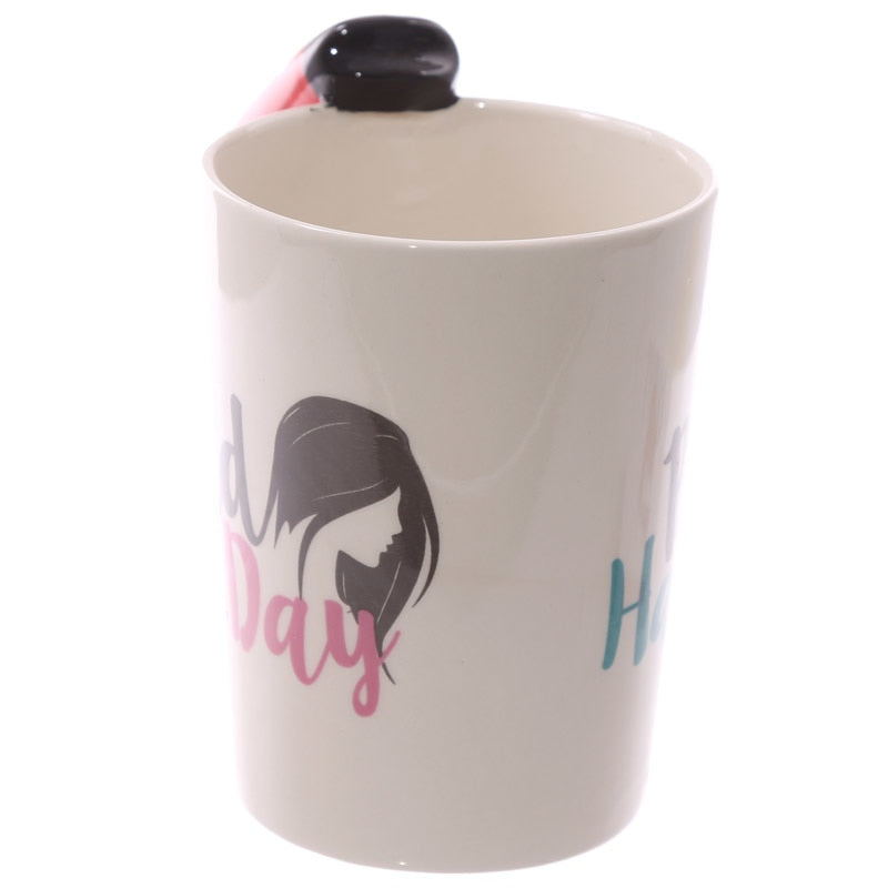 Mug Céramique Original Sèche-Cheveux – Cadeau Coiffeuse & Passionnée Beauté, 300-400ml