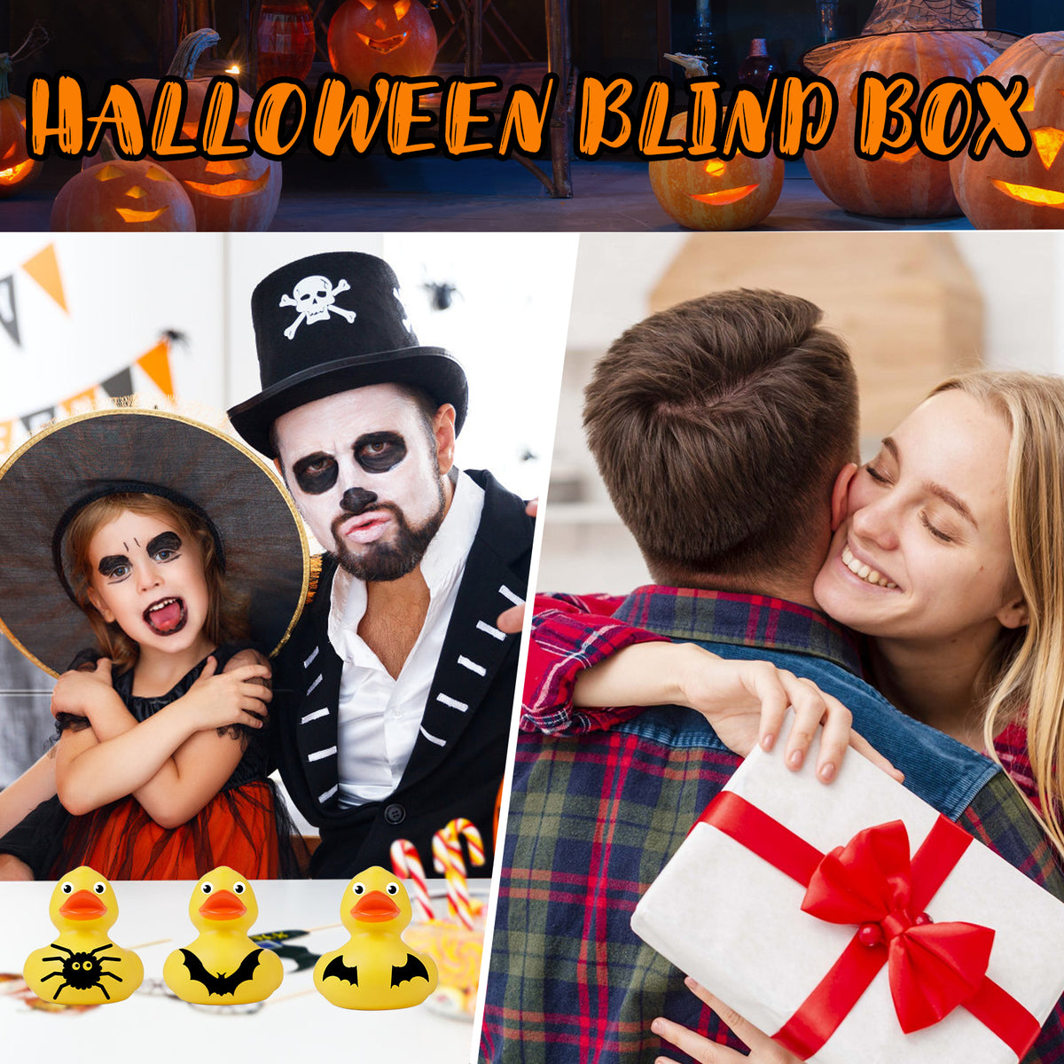 Blind Box Canards Halloween – Calendrier de l’Avent 24 Cases, Surprise Découverte, Jouet Caoutchouc TPR, Cadeau Original