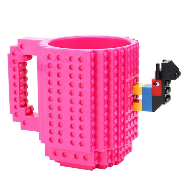 Mug Créatif Style Briques 350ml – Plastique Alimentaire Certifié, 6 Coloris, Enfant & Adulte, Cadeau Original