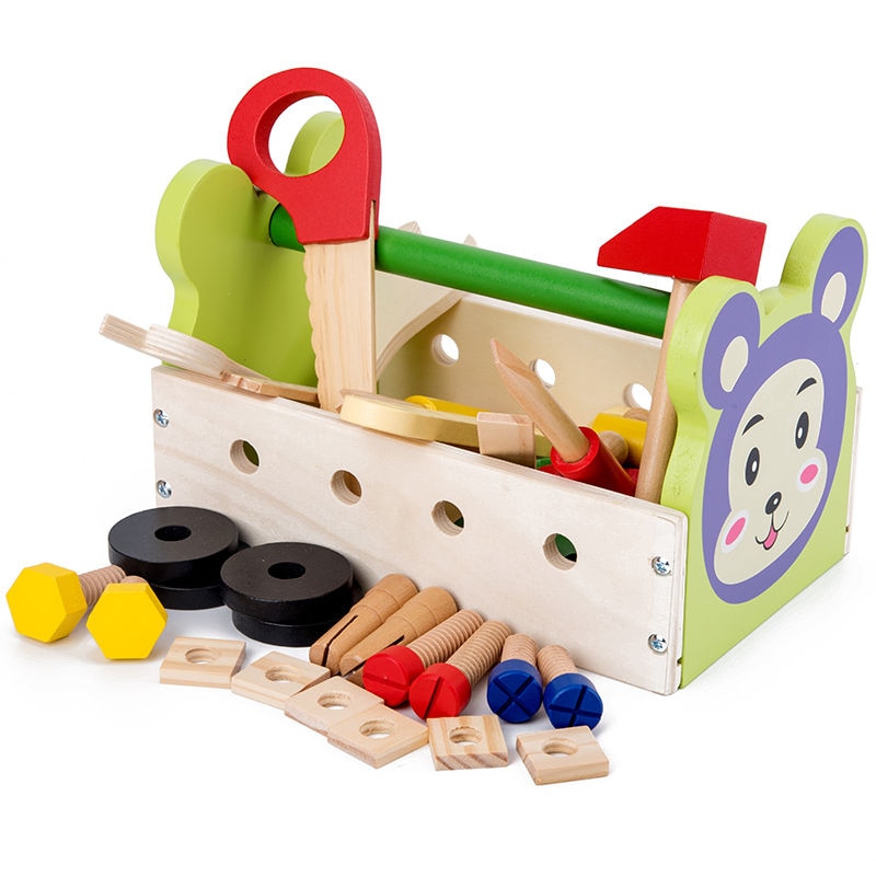 Boîte à Outils Jouet en Bois Enfant – Jeu d’Imitation Animal (Singe, Koala ou Grenouille), Développement Éducatif