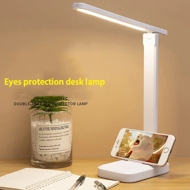 Lampe de Bureau LED Protection Oculaire – Tactile, Dimmable 3 Niveaux, Réglage Couleur, Port USB, Lecture & Chevet