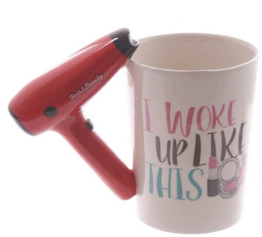 Mug Céramique Original Sèche-Cheveux – Cadeau Coiffeuse & Passionnée Beauté, 300-400ml