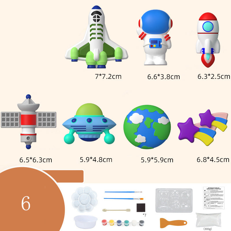 Kit Peinture Plâtre DIY Enfant – Figurines à Peindre, 3 Thèmes au Choix (Dinosaure, Océan, Oiseaux), 7-14 Ans