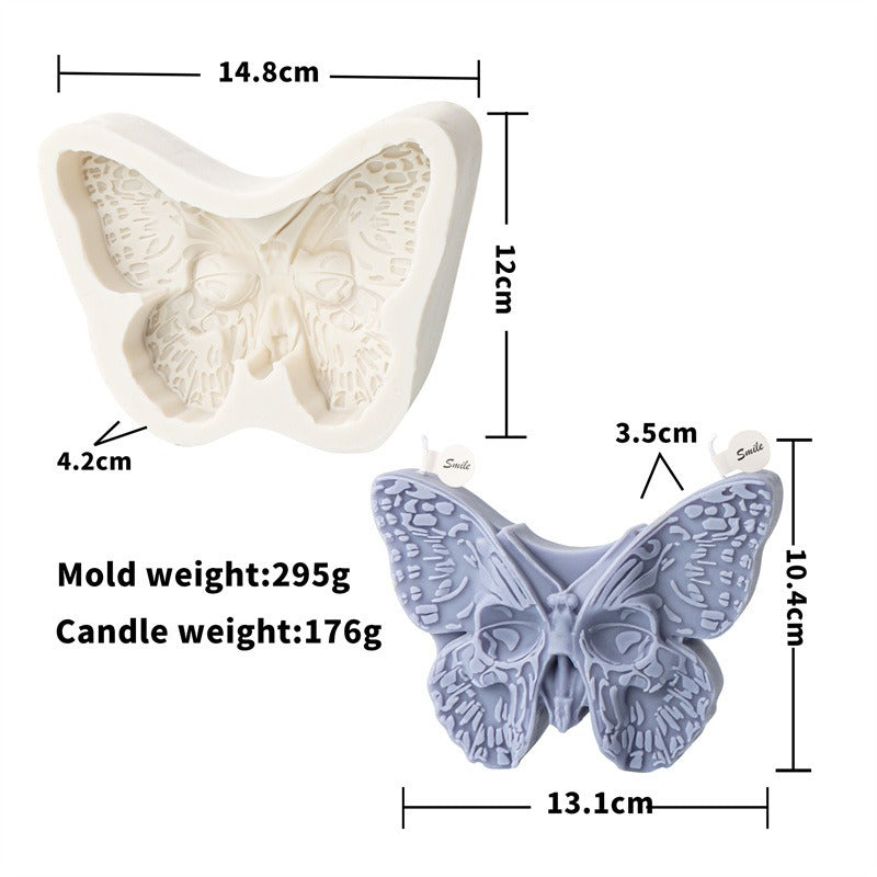 Moule Silicone Bougie & Gâteau – 2 Motifs Fleurs ou Squelette, Blanc Cassé, Déco Halloween & Loisirs Créatifs