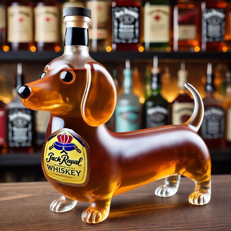 Carafe à Whisky en Verre Design Humoristique – 3 Modèles (Tortue, Bouledogue, Teckel), Bar & Déco Maison, Cadeau Original