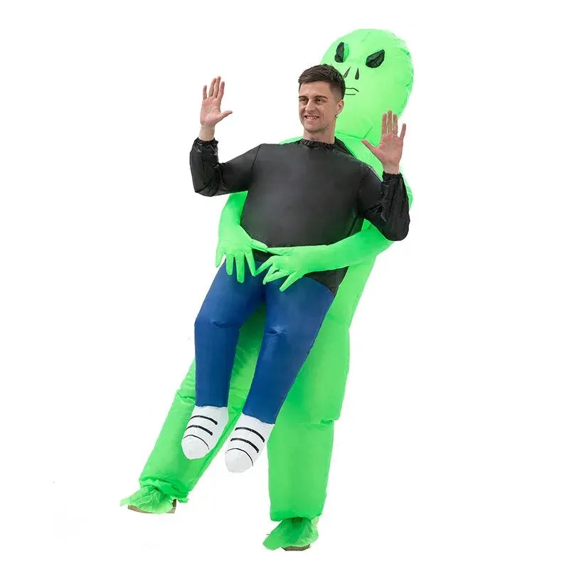 Costume Gonflable Alien Adulte & Enfant – Déguisement Humoristique Halloween & Carnaval, Taille Unique 160–190cm