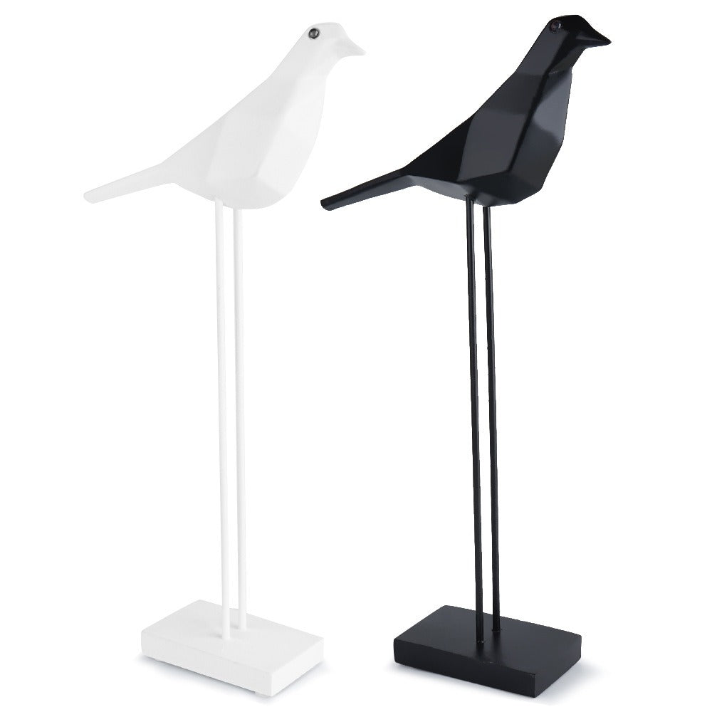 Figurine Pigeon en Résine – Décoration Maison, 2 Coloris Noir & Blanc, Style Nature