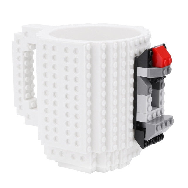 Mug Créatif Style Briques 350ml – Plastique Alimentaire Certifié, 6 Coloris, Enfant & Adulte, Cadeau Original