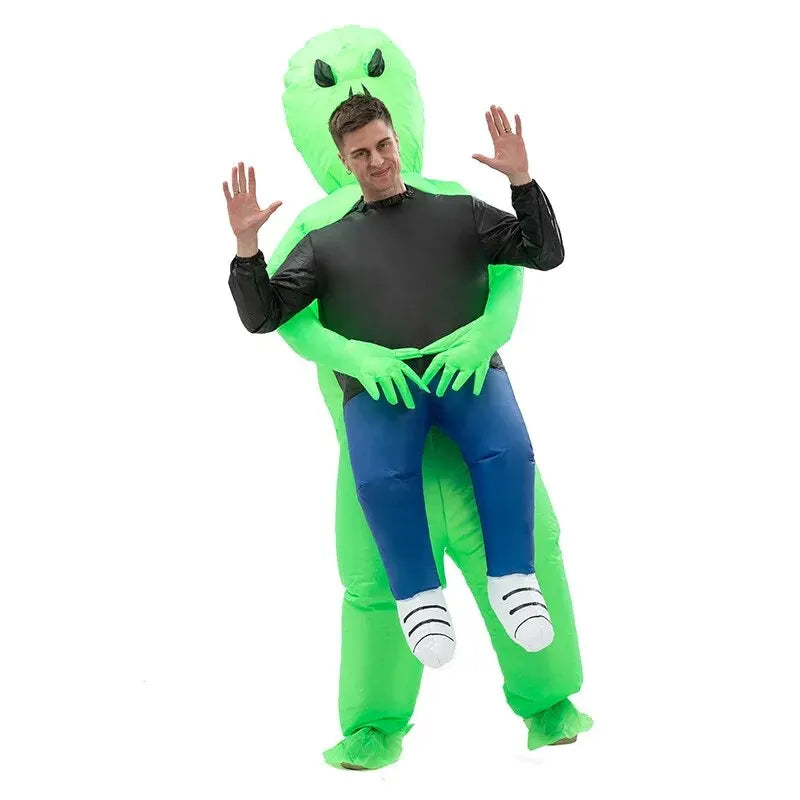 Costume Gonflable Alien Adulte & Enfant – Déguisement Humoristique Halloween & Carnaval, Taille Unique 160–190cm