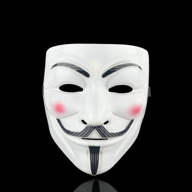 Masque V pour Vendetta – Guy Fawkes Anonymous, PVC, Noir ou Blanc, Cosplay & Halloween, 19x16 cm