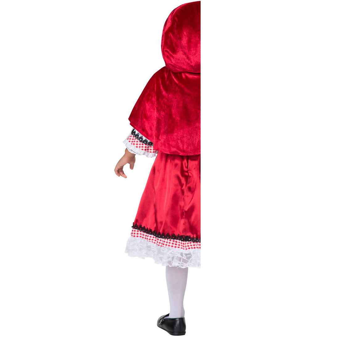 Costume Petit Chaperon Rouge Fille – Déguisement Halloween & Scène, Robe Rouge Polyester, Tailles S & M