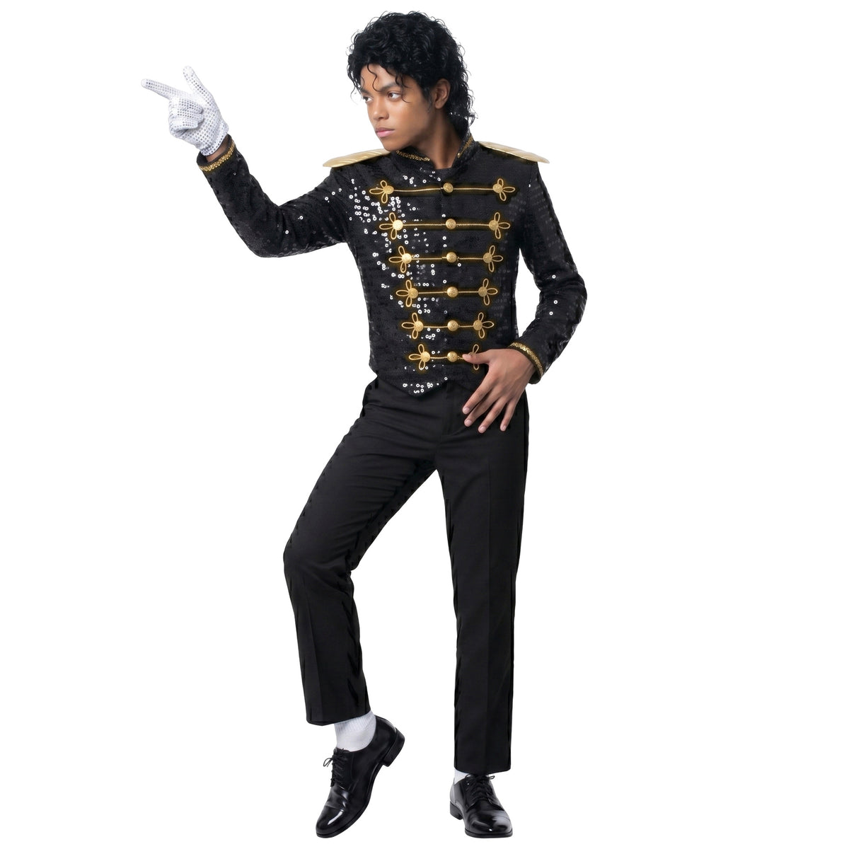 Costume Michael Jackson Enfant – Déguisement Paillettes Cosplay Scène & Halloween, Tailles S à XL