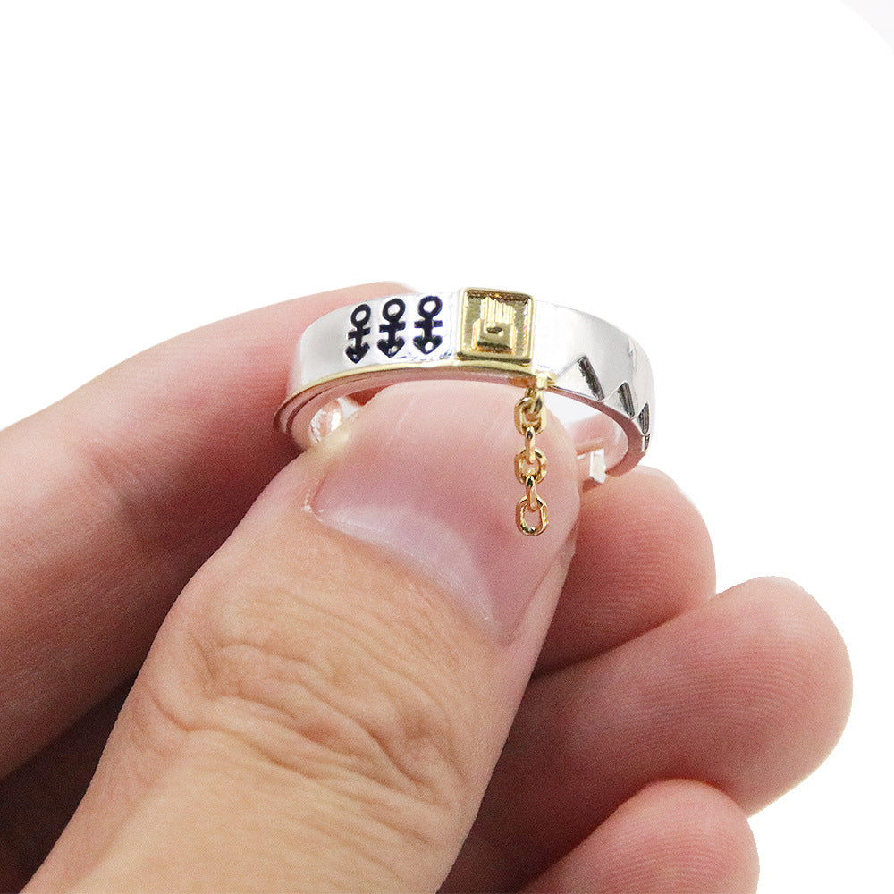 Bague Cuivre Plaqué Style Anime – Design Main Dorée, Taille Ajustable, Cosplay & Accessoire Manga, Cadeau Fan d’Anime