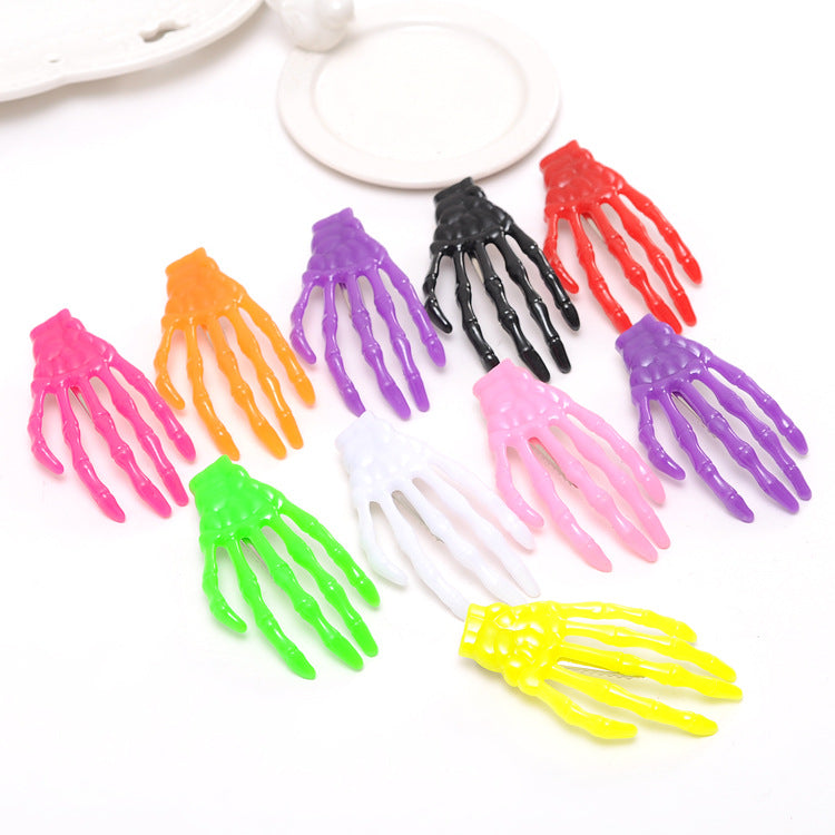 Serre-Tête Main Squelette Halloween Phosphorescent – Barrette 3D Créative, 6 Coloris, Accessoire Déguisement Fête Cosplay