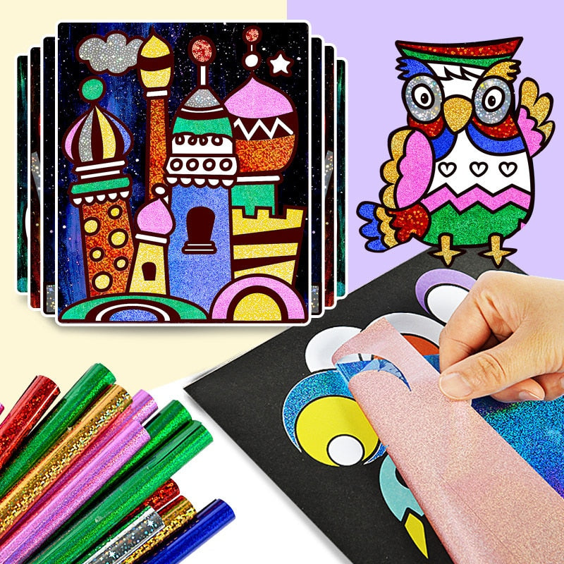 Kit Dessin Transfert Magique DIY Enfant – Peinture Cartoon 20x17cm, Jouet Éducatif Créatif, Cadeau Enfant