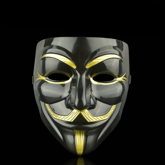 Masque V pour Vendetta – Guy Fawkes Anonymous, PVC, Noir ou Blanc, Cosplay & Halloween, 19x16 cm