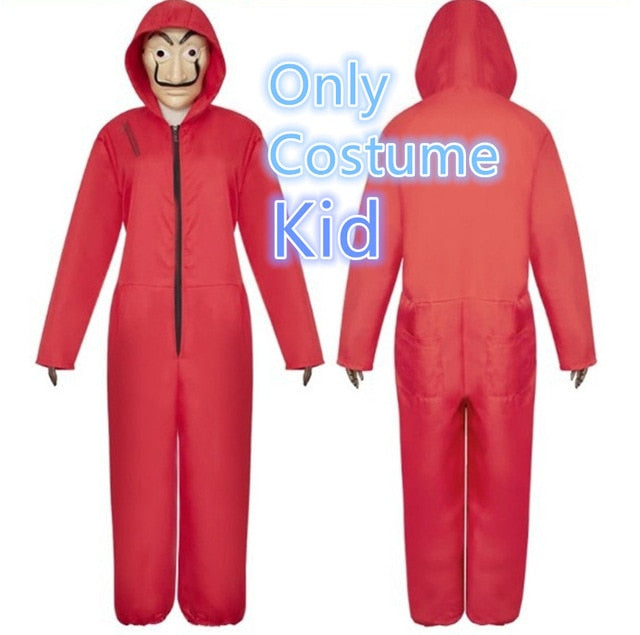 Costume Salvador Dalí La Casa de Papel – Déguisement Halloween & Cosplay Money Heist, Combinaison + Masque, Adulte & Enfant