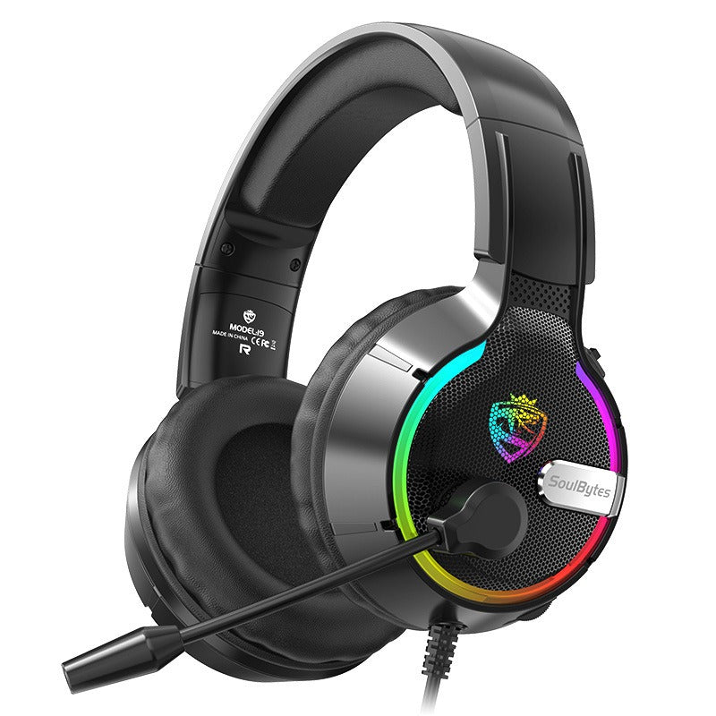 Casque Gaming Filaire RGB Soulbytes S19 – Haut-Parleur 50mm, Micro, Coussinets Simili-Cuir, Compatible PC PS4 PS5 Xbox