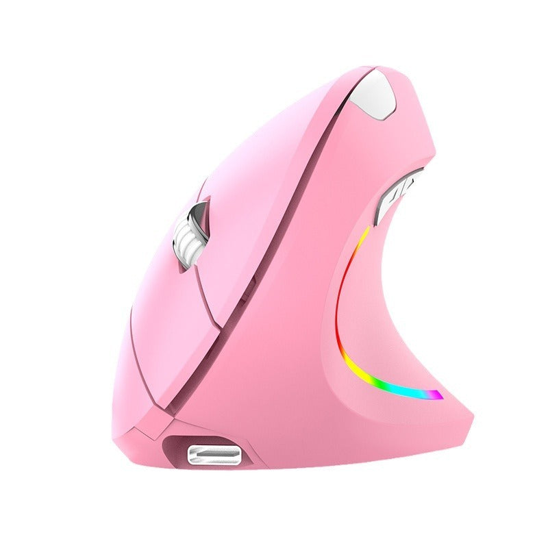 Souris Verticale Sans Fil Ergonomique 2,4 GHz – Récepteur USB, Prévention TMS, 3 Coloris Blanc Rose Noir, PC & Mac