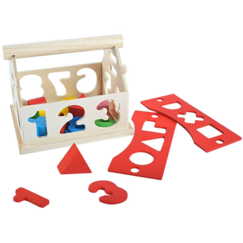 Maison de Blocs en Bois Chiffres & Lettres – Jeu de Construction Multicolore, Éveil Maths & Alphabet, Dès 2 Ans, Cadeau Enfant